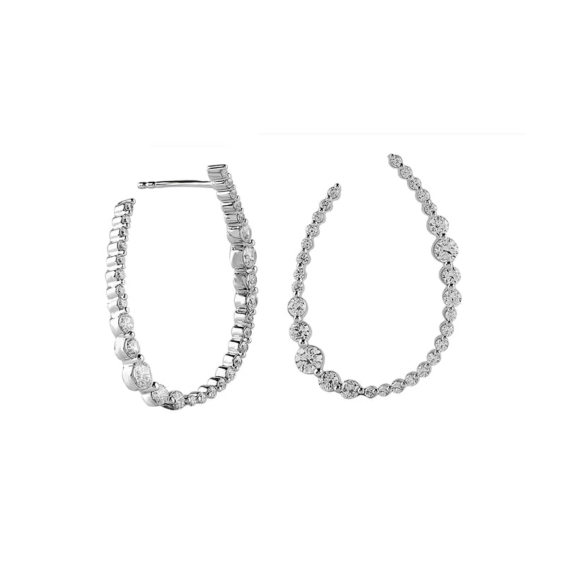 2 CT. T.W. Diamond Front Facing Teardrop Earrings in 10K White Gold