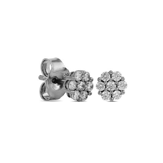 0.2 CT. T.W. Composite Diamond Flower Stud Earrings in 10K White Gold