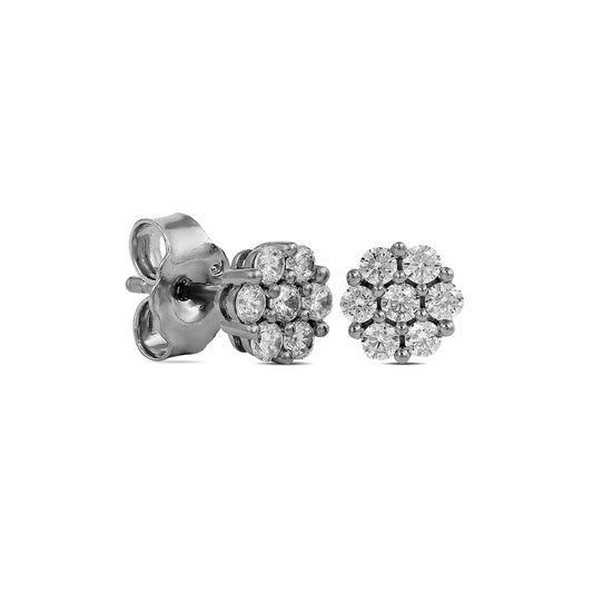 0.25 CT. T.W. Composite Diamond Flower Stud Earrings in 10K White Gold