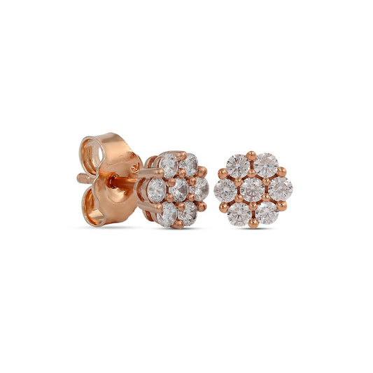 0.25 CT. T.W. Composite Diamond Flower Stud Earrings in 10K Rose Gold