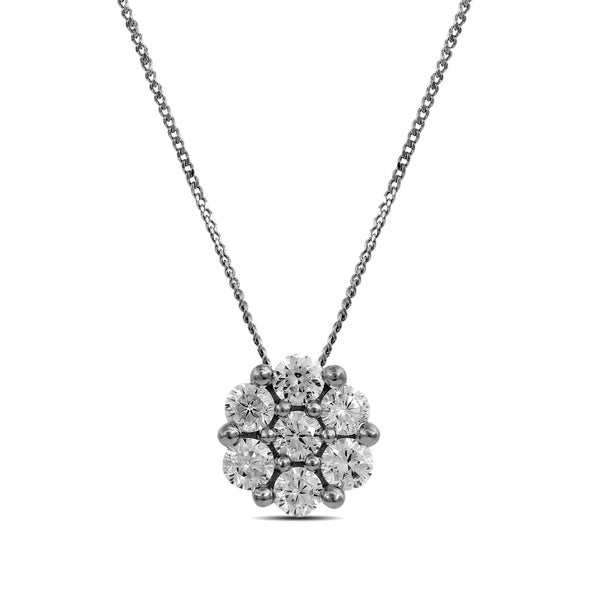 0.5 CT. T.W. Composite Natural Diamond Flower Pendant in 10K White Gold