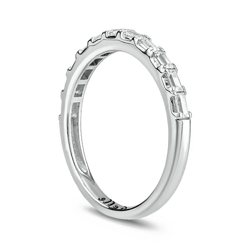 0.33 CT. T.W. Baguette Natural Diamond Engravable Anniversary Band in Solid 10K White Gold (1 Line)