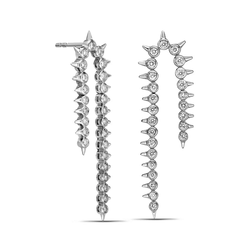 0.88 CT. T.W. Diamond Spikes Dangle Drop Earrings in 10K White Gold