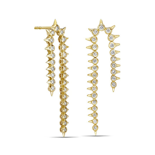 0.88 CT. T.W. Diamond Spikes Dangle Drop Earrings in 10K Gold