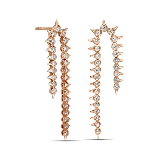 0.88 CT. T.W. Diamond Spikes Dangle Drop Earrings in 10K Rose Gold