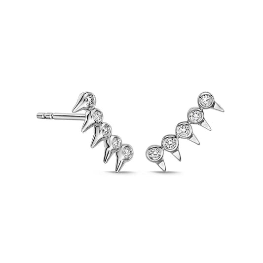 0.17 CT. T.W. Diamond Spikes Crawler-Style Stud Earrings in 10K White Gold