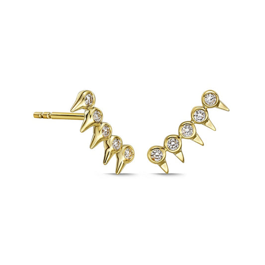 0.17 CT. T.W. Diamond Spikes Crawler-Style Stud Earrings in 10K Gold