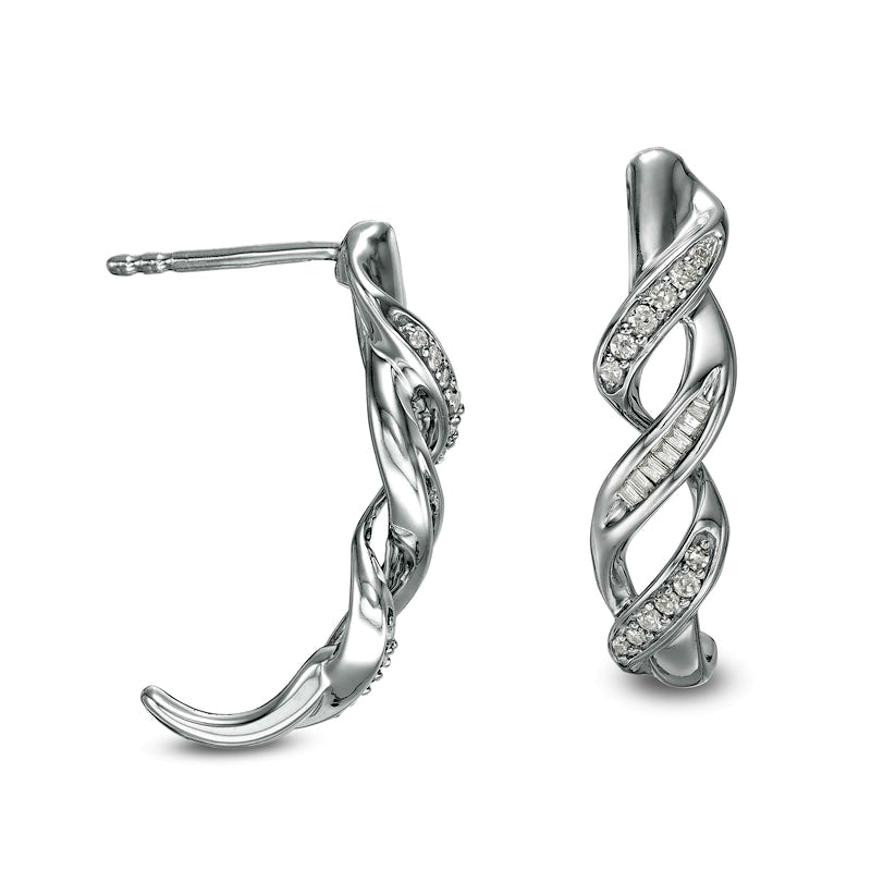 0.2 CT. T.W. Diamond Cascading Ribbon Drop Earrings in Sterling Silver