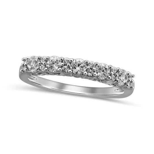 0.63 CT. T.W. Natural Diamond Five Stone Anniversary Band in Solid 10K White Gold