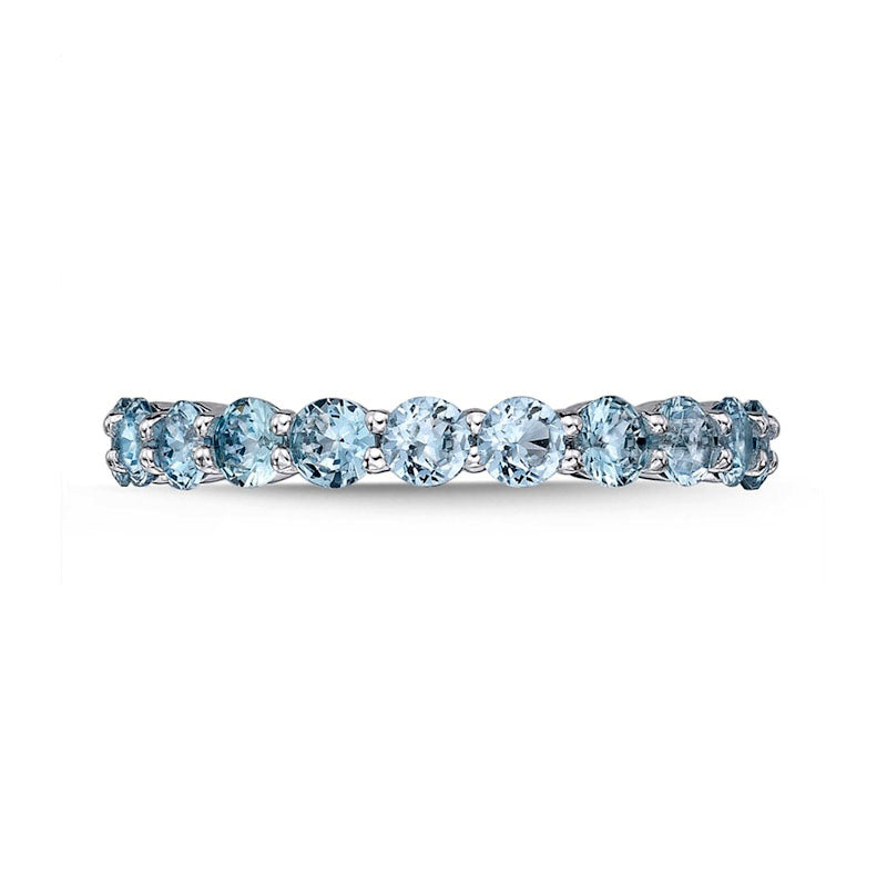 3.0mm Sky Blue Topaz Eternity Band in Sterling Silver