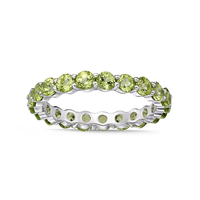 3.0mm Peridot Eternity Band in Sterling Silver