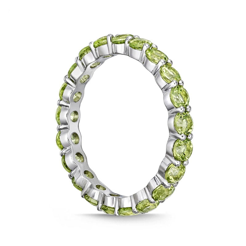 3.0mm Peridot Eternity Band in Sterling Silver