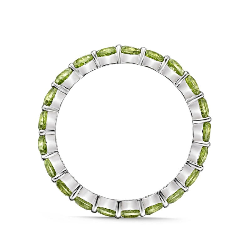 3.0mm Peridot Eternity Band in Sterling Silver