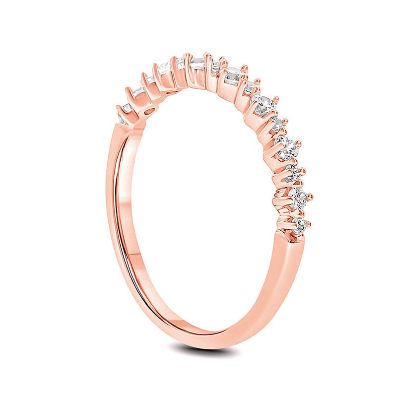 0.25 CT. T.W. Natural Diamond Stack Anniversary Band in Solid 10K Rose Gold