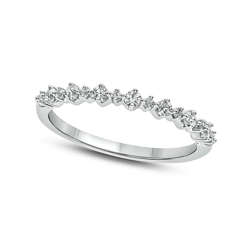 0.25 CT. T.W. Natural Diamond Stack Anniversary Band in Solid 10K White Gold