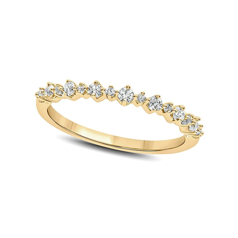 0.25 CT. T.W. Natural Diamond Stack Anniversary Band in Solid 10K Yellow Gold