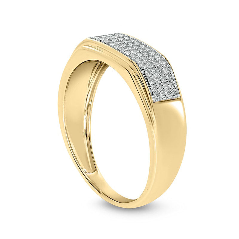 Men's 0.38 CT. T.W. Natural Diamond Rectangular Wedding Band in Solid 14K Gold