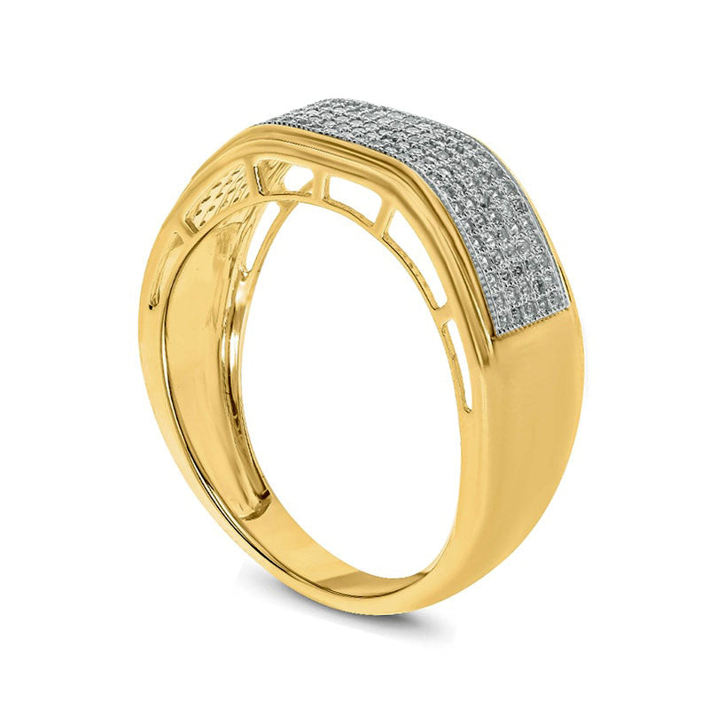 Men's 0.50 CT. T.W. Natural Diamond Multi-Row Wedding Band in Solid 14K Gold