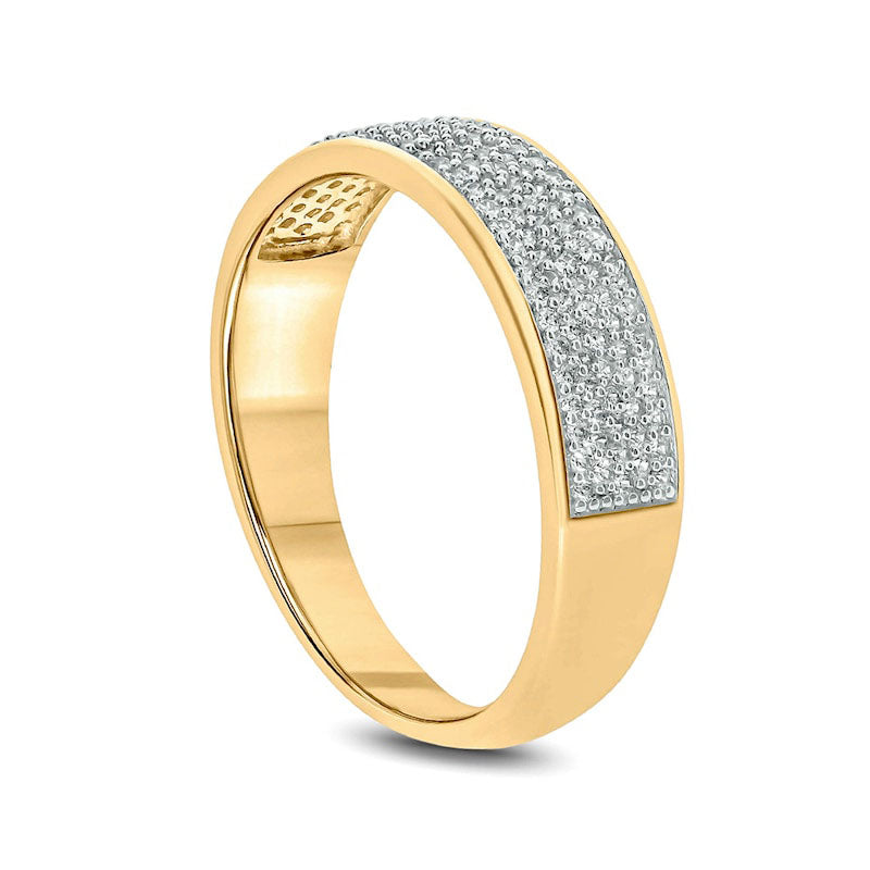 Men's 0.50 CT. T.W. Natural Diamond Multi-Row Wedding Band in Solid 14K Gold