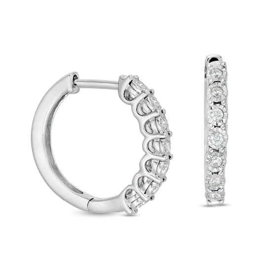 0.17 CT. T.W. Diamond Hoop Earrings in Sterling Silver