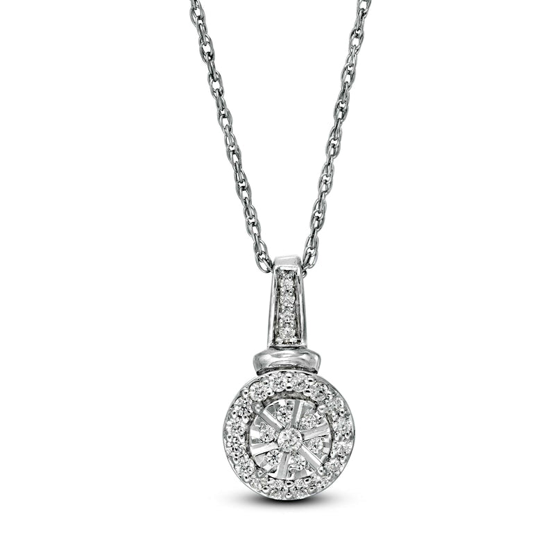 0.25 CT. T.W. Composite Natural Diamond Drop Pendant in 10K White Gold