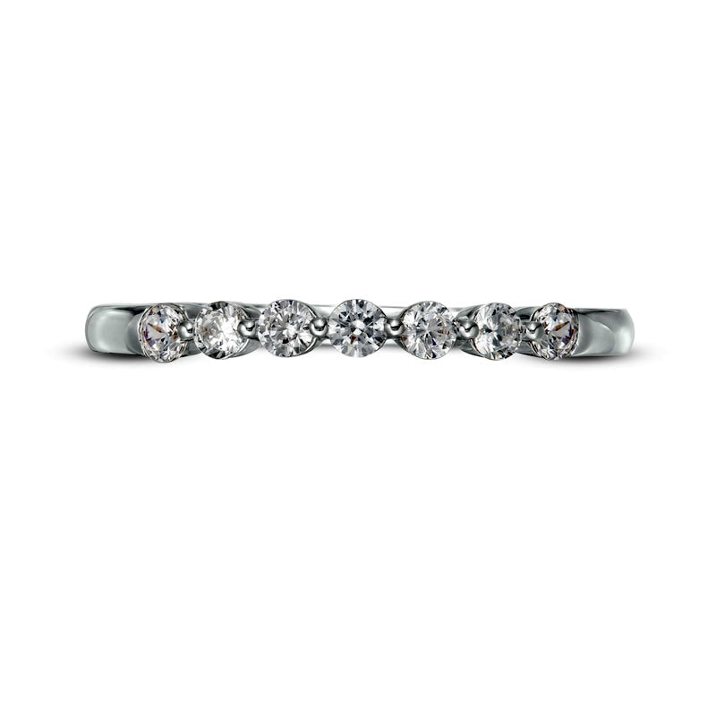 0.25 CT. T.W. Natural Diamond Seven Stone Anniversary Band in Solid 10K White Gold