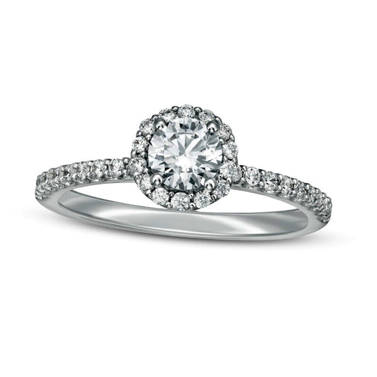 0.75 CT. T.W. Certified Lab-Created Diamond Frame Engagement Ring in Solid 14K White Gold (F/VS2)