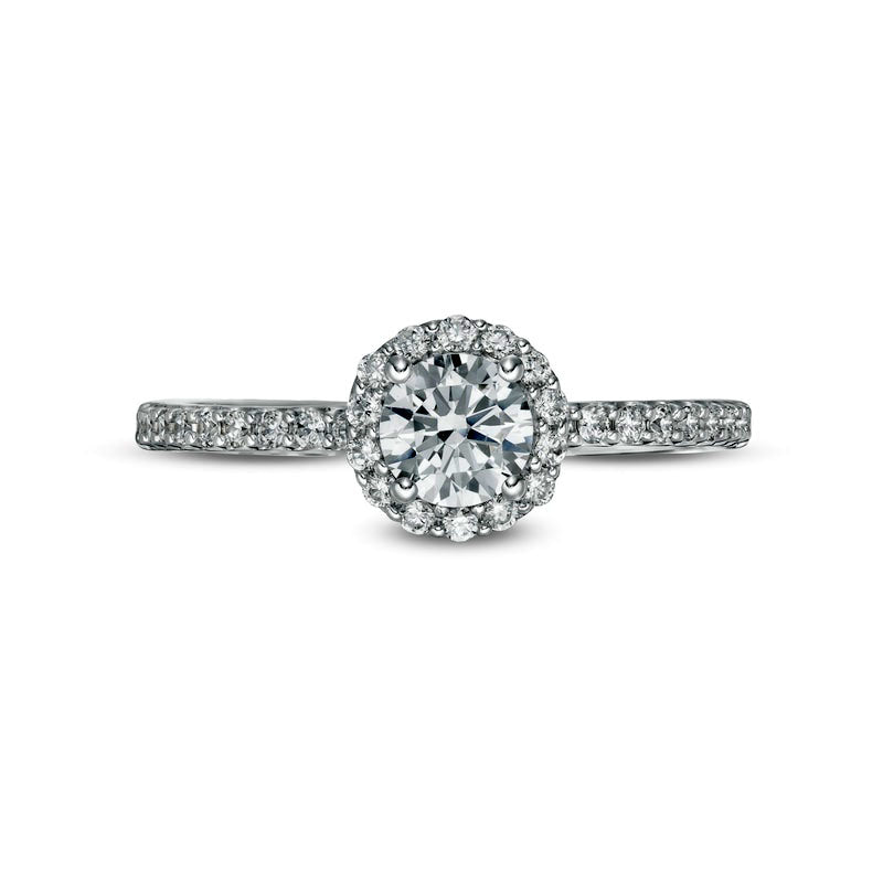 0.75 CT. T.W. Certified Lab-Created Diamond Frame Engagement Ring in Solid 14K White Gold (F/VS2)