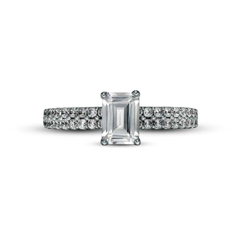 1.25 CT. T.W. Certified Emerald-Cut Lab-Created Diamond Engagement Ring in Solid 14K White Gold (F/VS2)