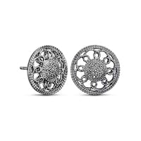 0.13 CT. T.W. Composite Diamond Flower Stud Earrings in Sterling Silver