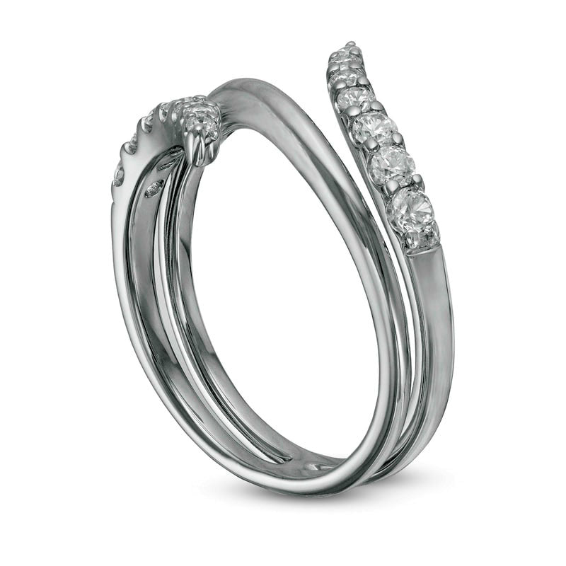 0.50 CT. T.W. Journey Natural Diamond Bypass Ring in Solid 10K White Gold