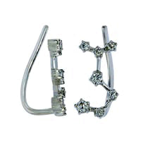 0.2 CT. T.W. Diamond Scorpio Constellation Crawler Earrings in Sterling Silver