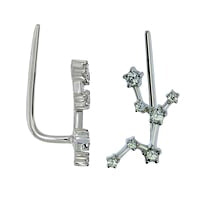 0.2 CT. T.W. Diamond Virgo Constellation Crawler Earrings in Sterling Silver