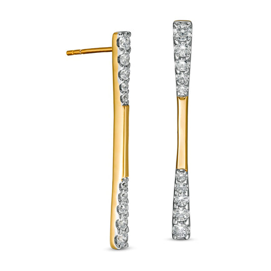 1 CT. T.W. Journey Diamond Linear Drop Earrings in 10K Gold