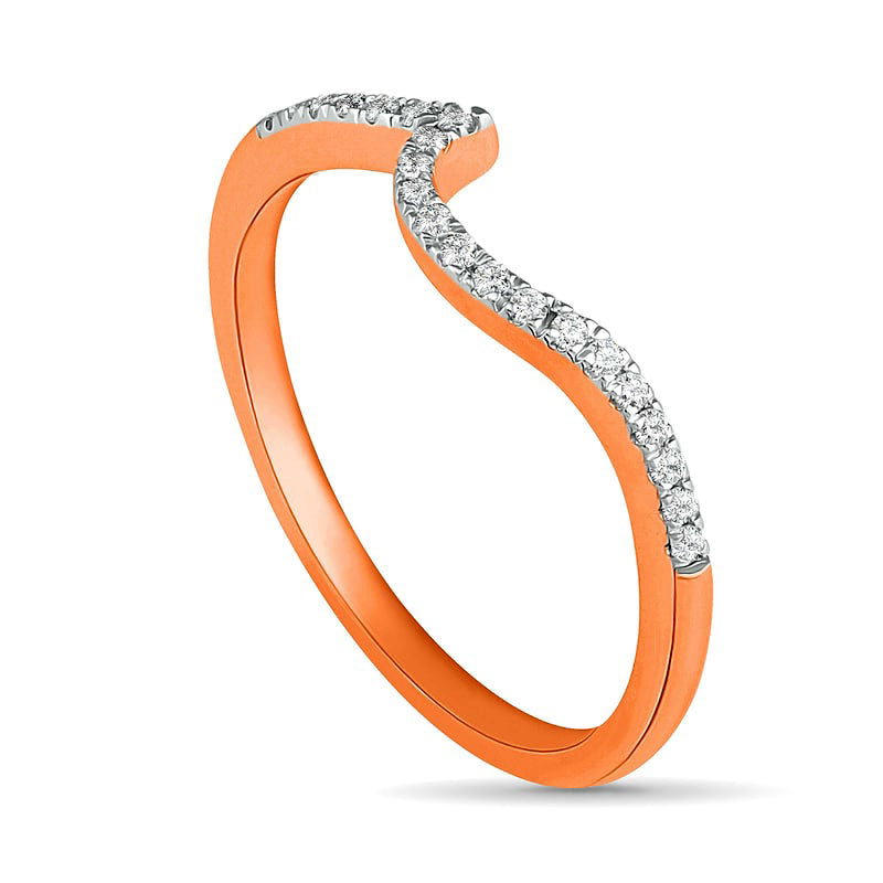 0.33 CT. T.W. Princess-Cut Natural Diamond Frame Bypass Shank Bridal Engagement Ring Set in Solid 10K Rose Gold