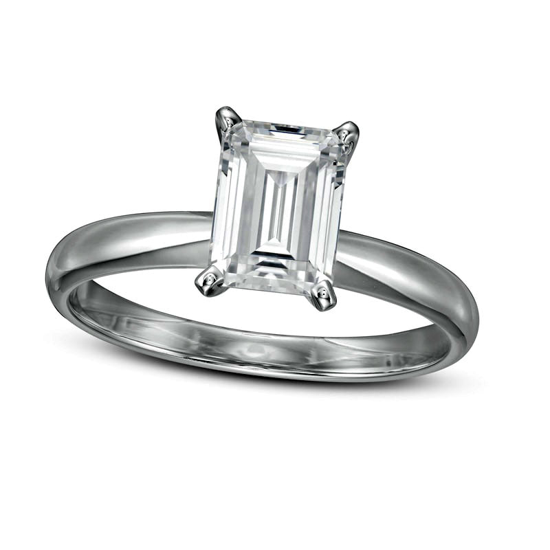 1.5 CT. Certified Emerald-Cut Lab-Created Diamond Solitaire Engagement Ring in Solid 14K White Gold (F/VS2)