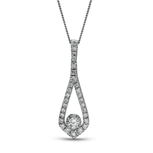 Natural Diamonds Amplified 0.5 CT. T.W. Natural Diamond Teardrop Pendant in 10K White Gold