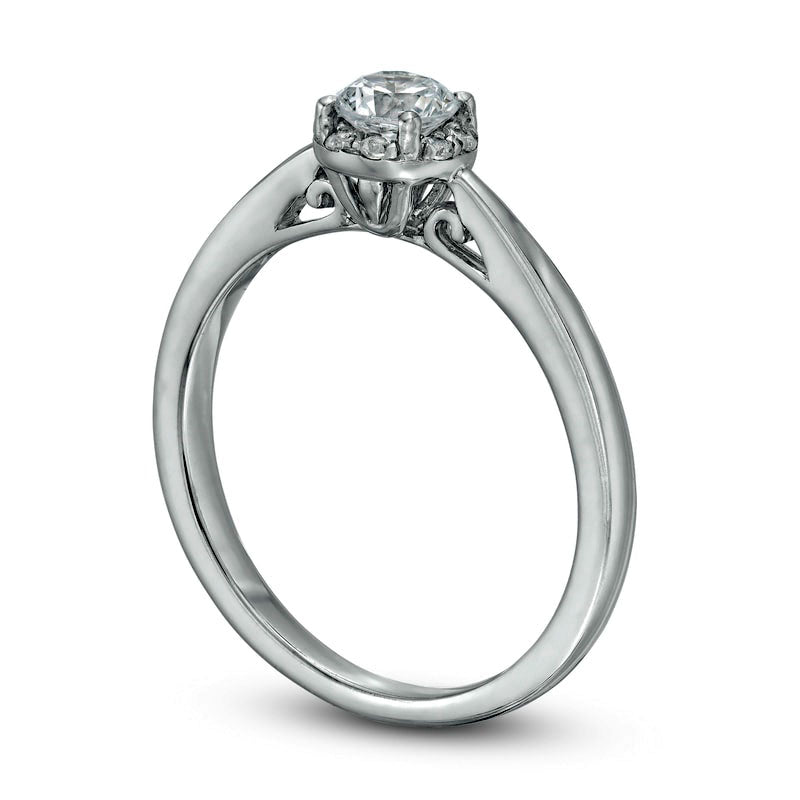 0.38 CT. T.W. Natural Diamond Frame with Tapered Shank Engagement Ring in Solid 10K White Gold