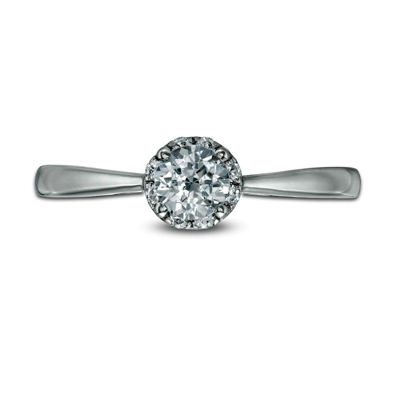 0.38 CT. T.W. Natural Diamond Frame with Tapered Shank Engagement Ring in Solid 10K White Gold