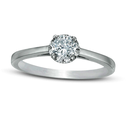 0.38 CT. T.W. Natural Diamond Frame Engagement Ring in Solid 10K White Gold