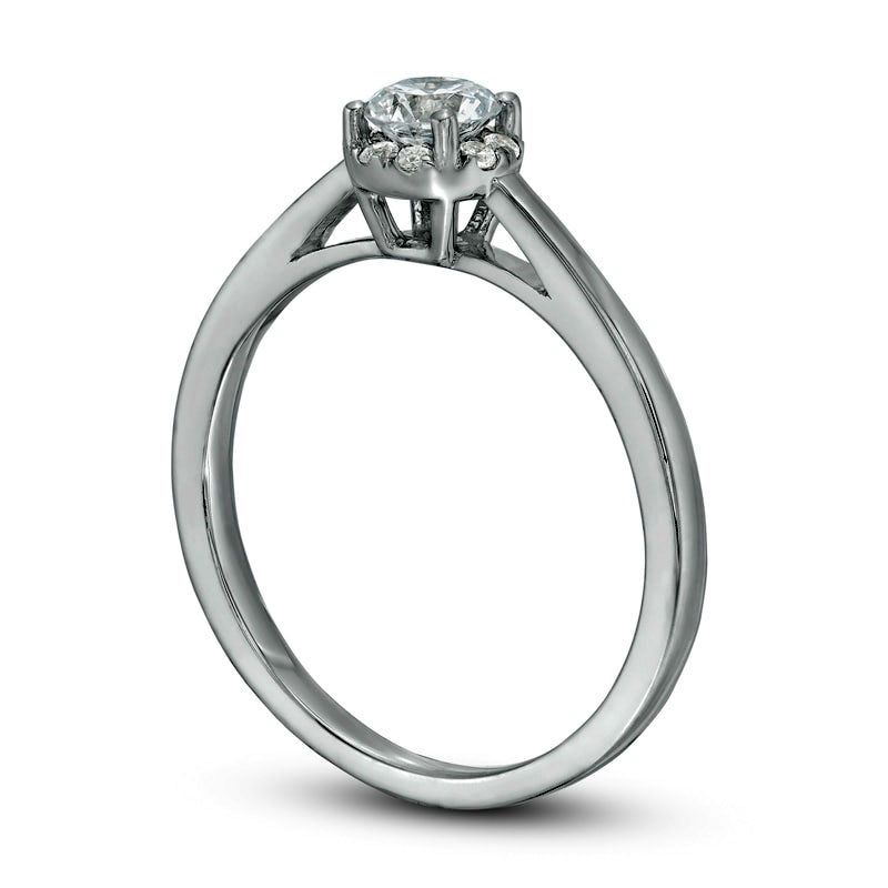 0.38 CT. T.W. Natural Diamond Frame Engagement Ring in Solid 10K White Gold