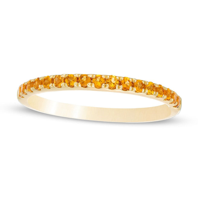 Citrine Petite Stackable Band in Solid 10K Yellow Gold