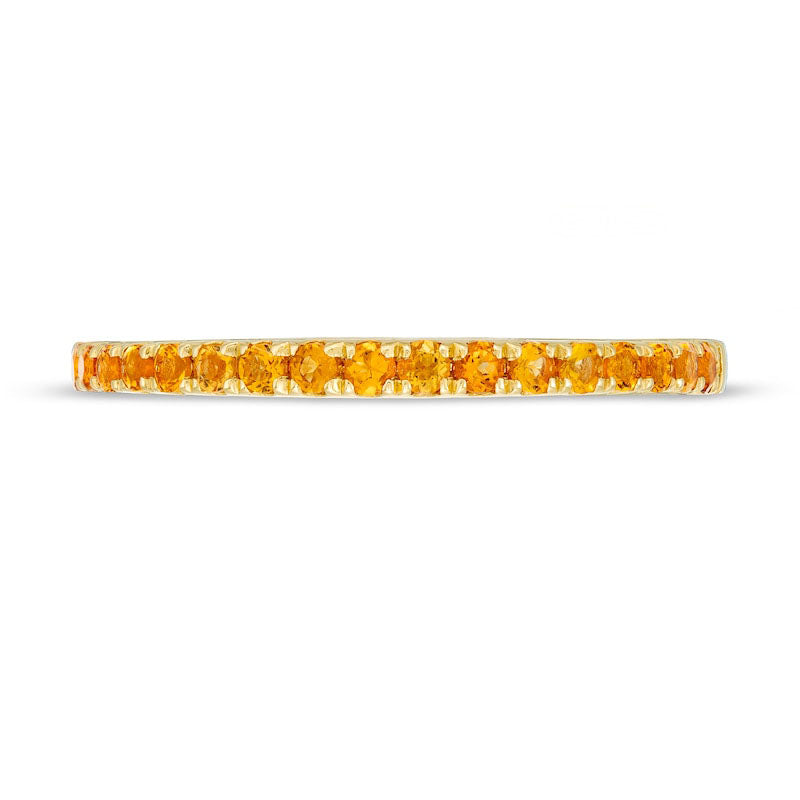 Citrine Petite Stackable Band in Solid 10K Yellow Gold