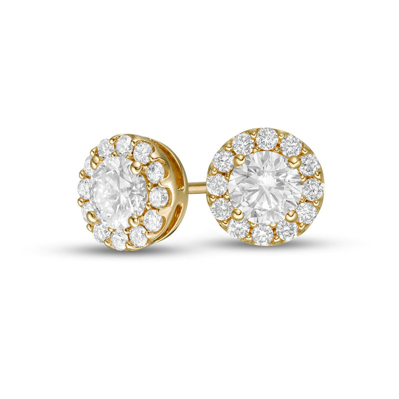 1 CT. T.W. Diamond Frame Stud Earrings in 14K Gold (I/I2)