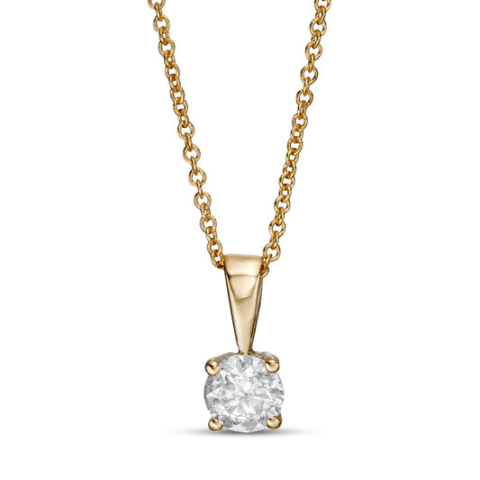 0.38 CT. Natural Clarity Enhanced Solitaire Pendant in 10K Yellow Gold (I/I3)