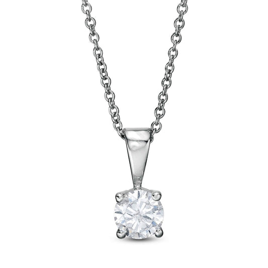 0.5 CT. Natural Clarity Enhanced Solitaire Pendant in 10K White Gold (I/I3)