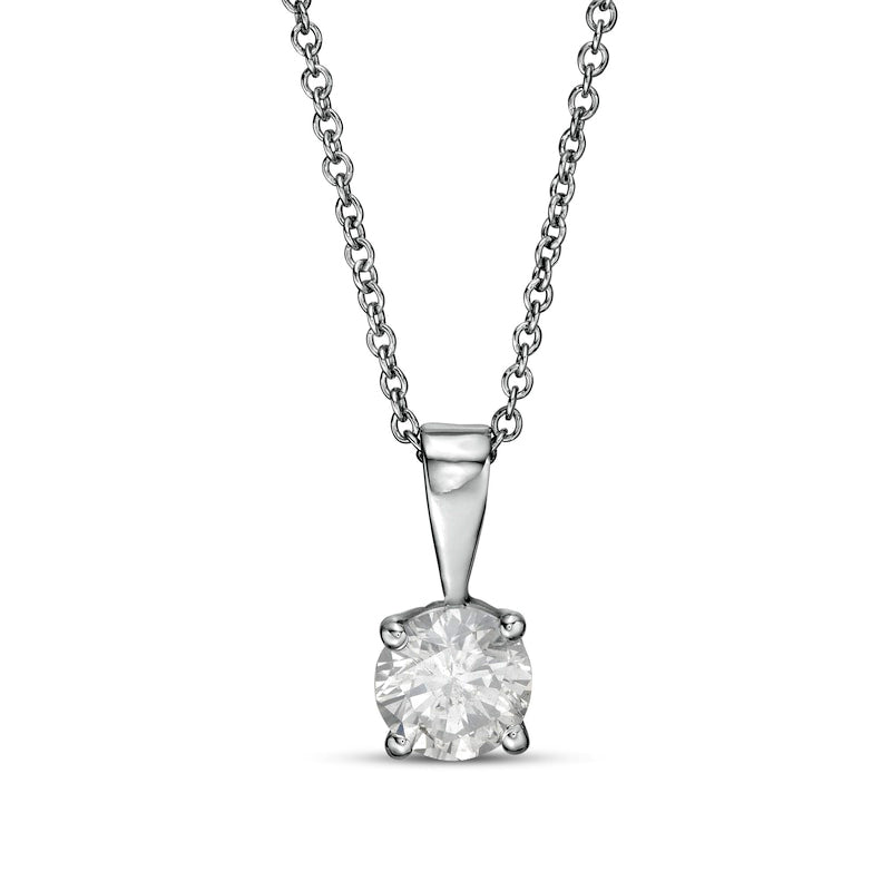 0.63 CT. Natural Clarity Enhanced Solitaire Pendant in 10K White Gold (I/I3)