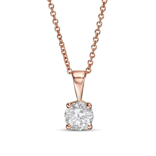 0.63 CT. Natural Clarity Enhanced Solitaire Pendant in 10K Rose Gold (I/I3)