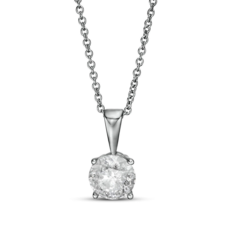 1.25 CT. Natural Clarity Enhanced Solitaire Pendant in 10K White Gold (I/I3)