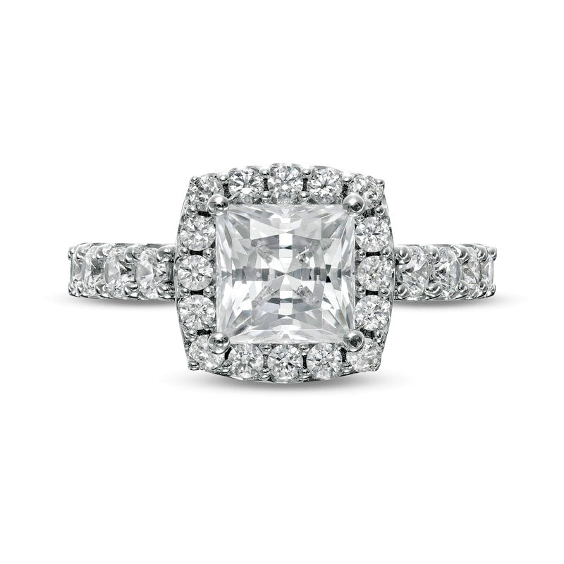 2.5 CT. T.W. Certified Lab-Created Princess-Cut Diamond Frame Engagement Ring in Solid 14K White Gold (F/VS2)